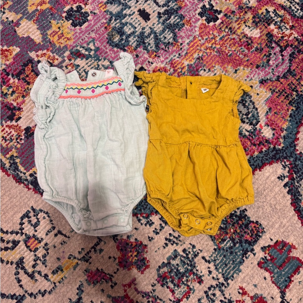 Cat & Jack Yellow and Light Blue Bodysuits